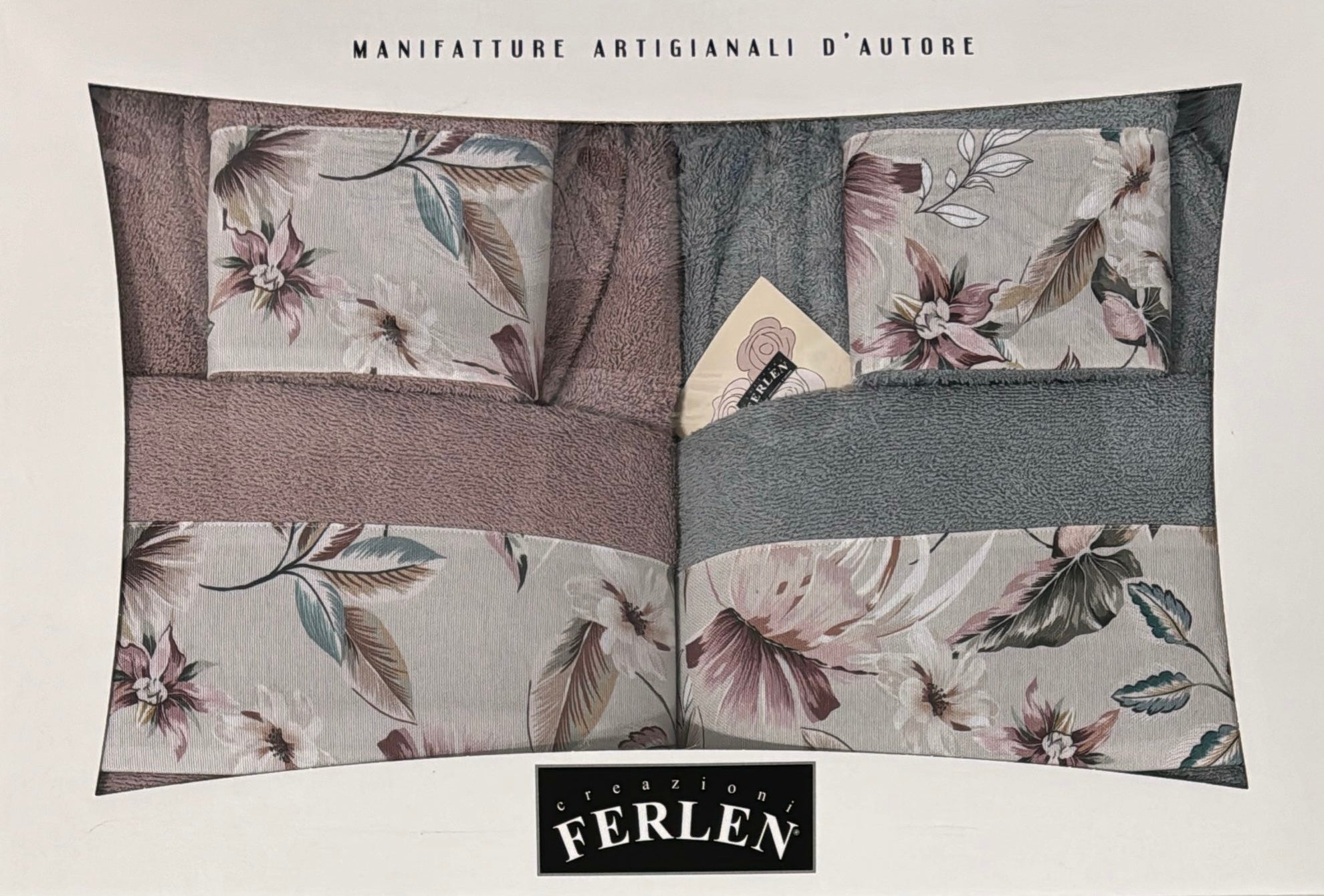 Set Bagno Ferlen 8 Pezzi Ischia - Accappatoi, Asciugamani, Manopole In Spugna Colore Panna - Foto 4