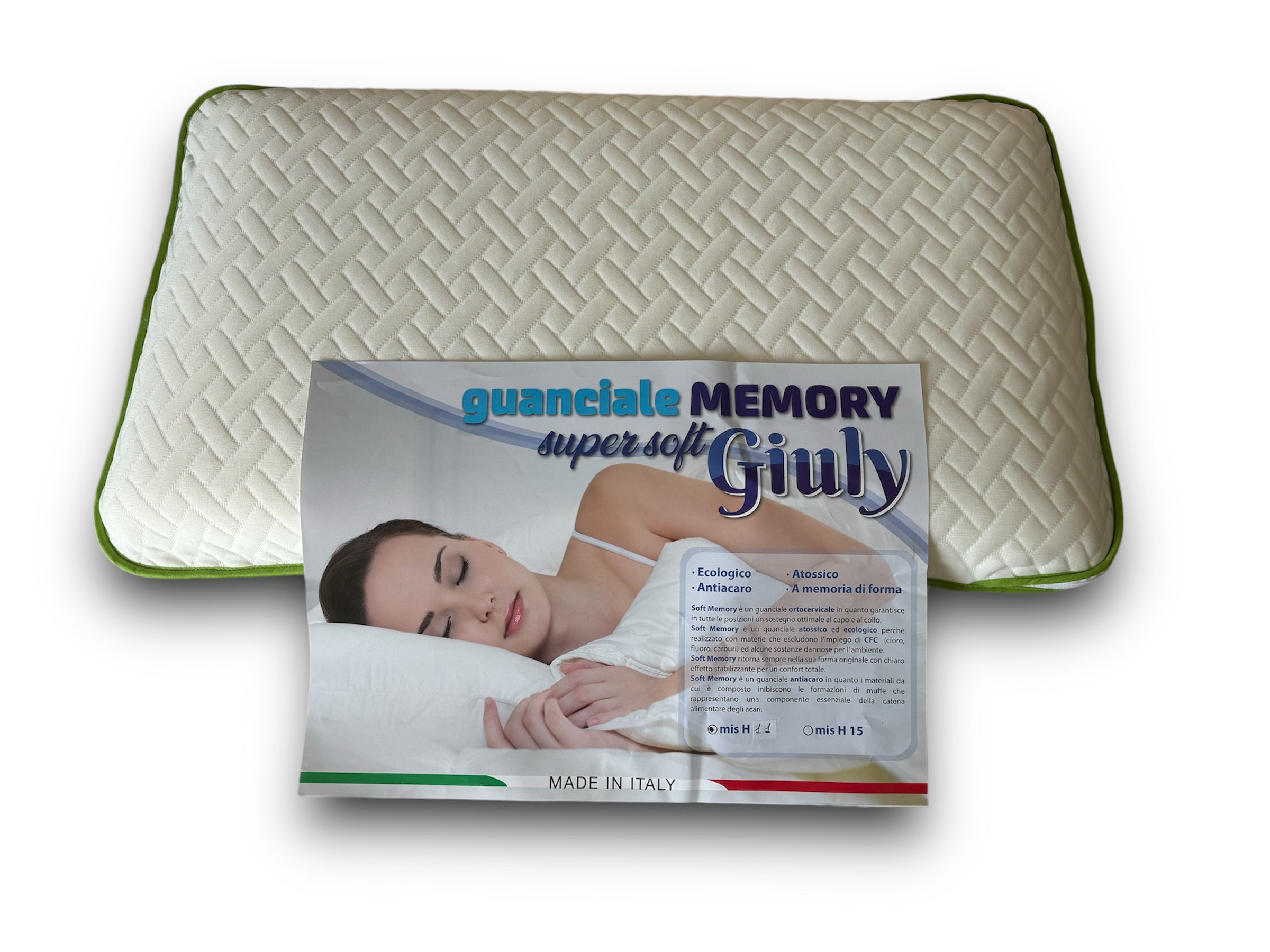 Guanciale Giuly con federa trapuntata Memory foam