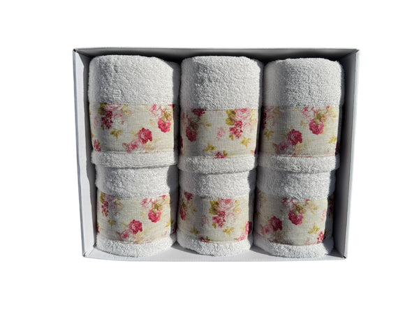 Set asciugamani 3+3 Flavia con balza stampata