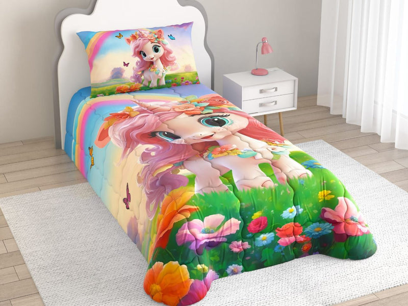 Completo letto trapunta e lenzuola Unicorno Incantato - Letto Singolo –  homepalacebiancheriaperlacasa