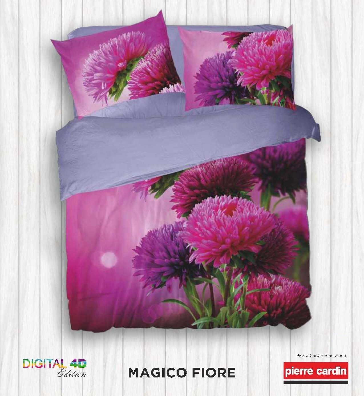 Completo Lenzuola Copriletto Magico Fiore in Stampa Digitale 4D di Pierre Cardin