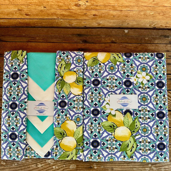 Servizio da Tavola Limoni con tovaglioli di Botticelli Home - Dimensioni varie