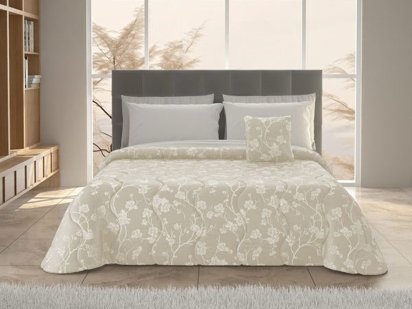 Trapunta Piumone Ramage con cuscino in finissimo Raso Jacquard