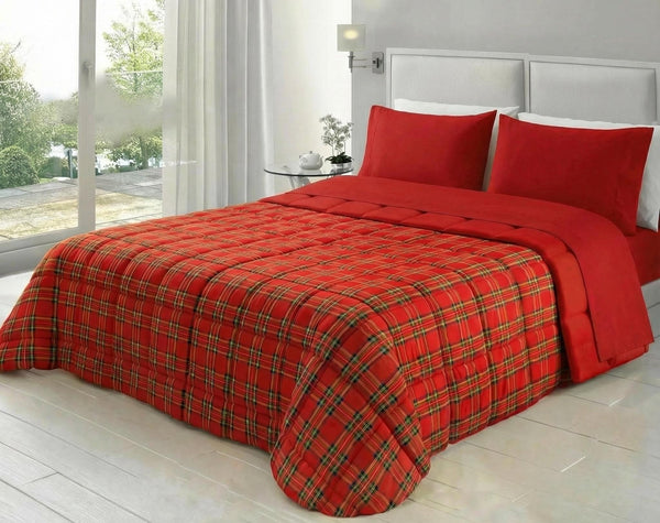 Trapunta natalizia Piumone invernale Tartan Scozzese - Dimensioni varie