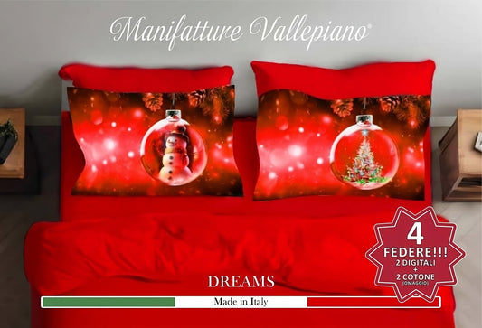 Completo Lenzuola Dreams Christmas Edition con 4 federe