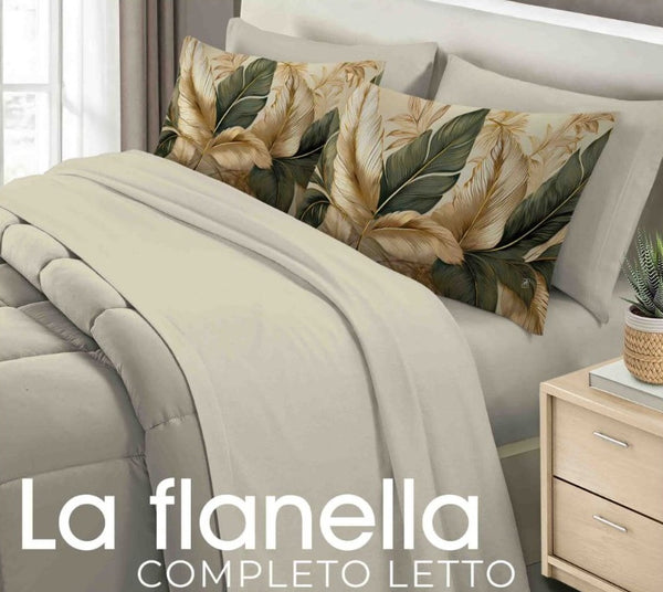 Completo Lenzuola Sveva in flanella con 4 federe