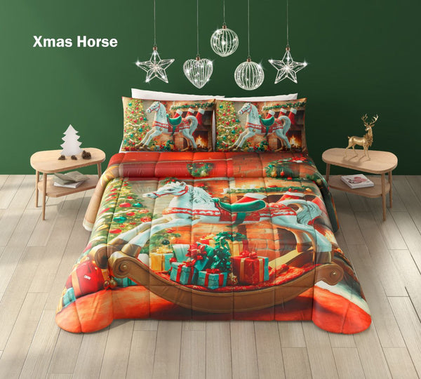 Trapunta natalizia Piumone invernale Xmas Horse