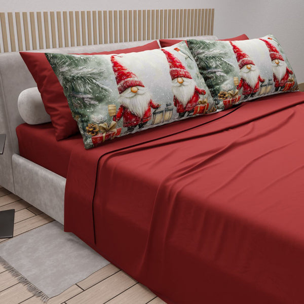 Completo Lenzuola Gnomi Christmas Edition con 4 federe