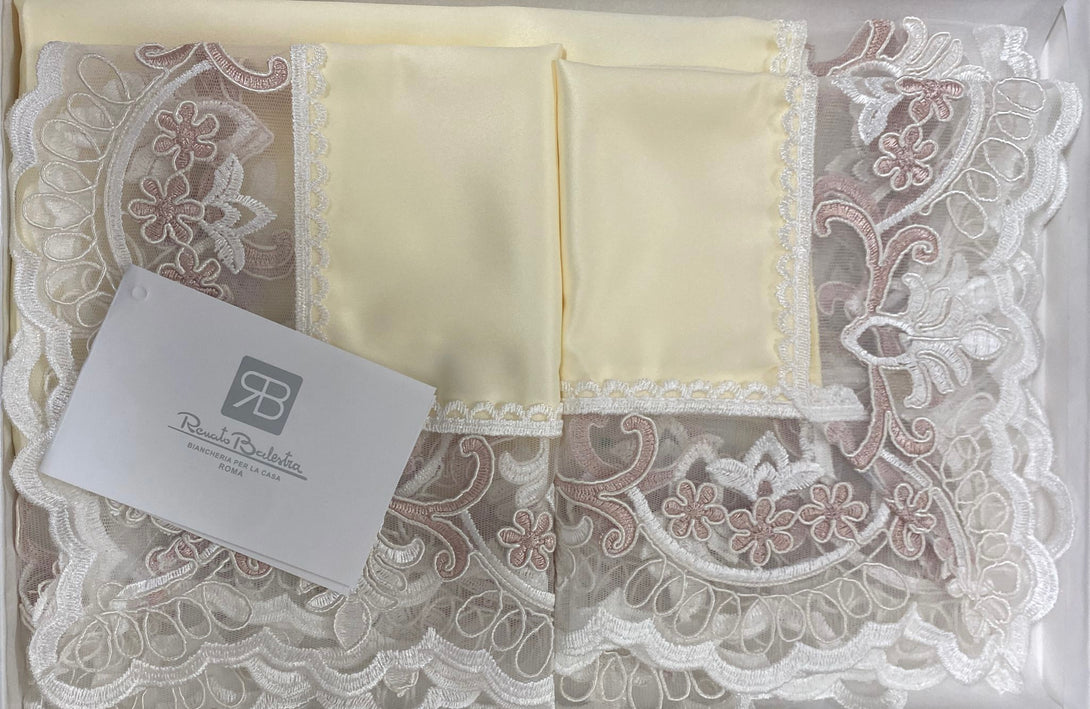 Renato Balestra Completo Letto 2 Posti in Cotone Tinta Unita Renato Balestra Completo Letto 2 Posti in Cotone Tinta Unita