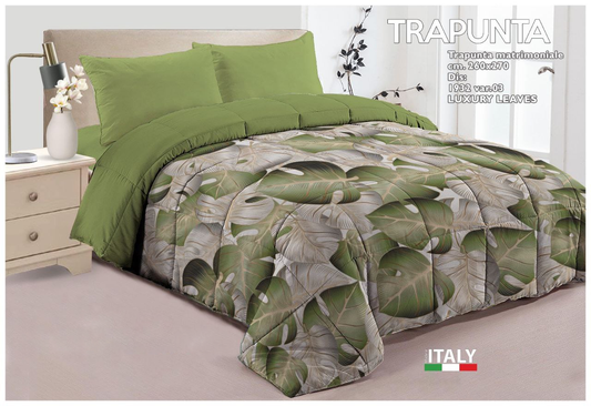 Trapunta Piumone Luxury Leaves in stampa digitale