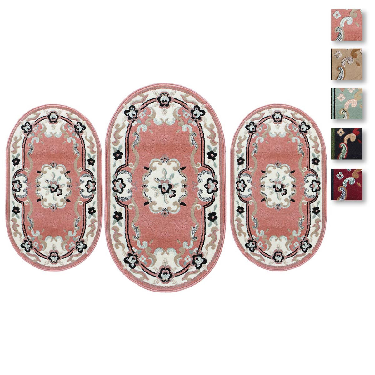 Set Parure Tappeto + Scendiletto 3 pz Tappeti Chinese Garden Ovali