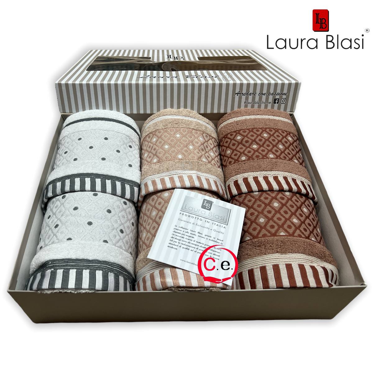 Set asciugamani 3+3 con balza Jacquard Laura Blasi