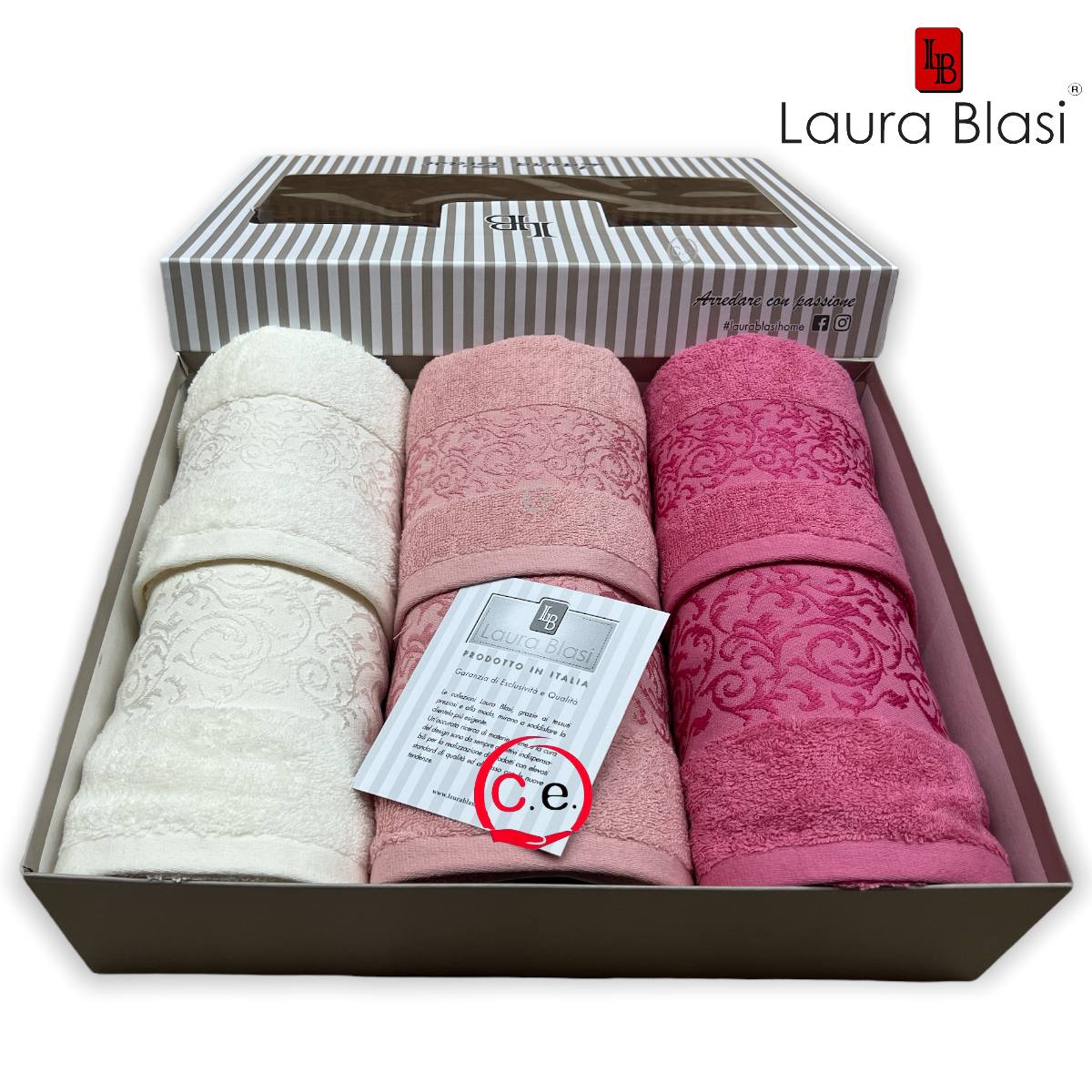 Set asciugamani 3+3 con balza Jacquard Laura Blasi