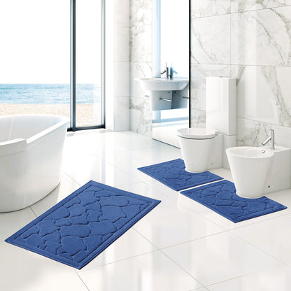 Set 3pz tappetini bagno Foglia  in morbido cotone